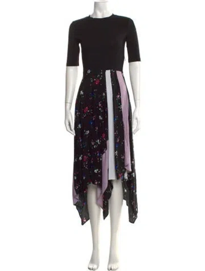 Pre-owned Maje Floral Print Long Dress In Multi