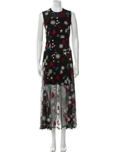 Pre-owned Maje Floral Print Long Dress In Multi