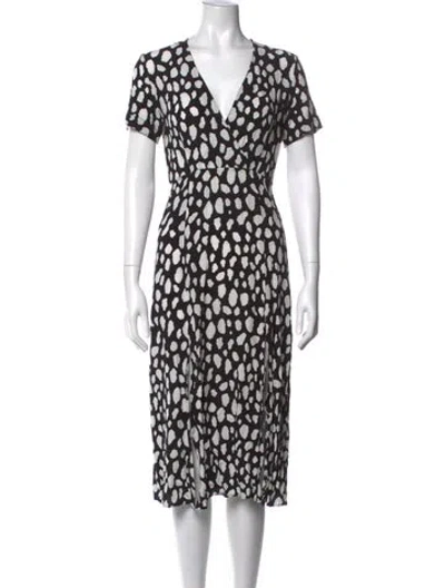 Pre-owned Maje Floral Print Long Dress In Multi