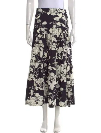 Pre-owned Maje Floral Print Long Skirt In Multi