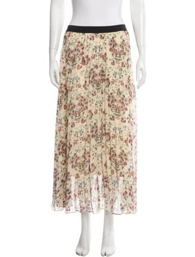 Pre-owned Maje Floral Print Long Skirt In Neutral
