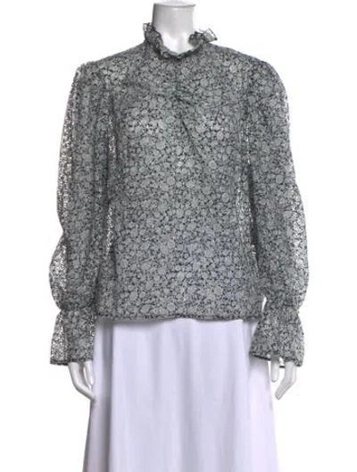 Pre-owned Maje Floral Print Long Sleeve Blouse In Multi