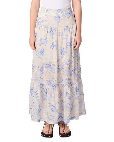 MAJE FLORAL PRINT MAXI SKIRT
