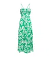 Maje Womens Bicolore Graphic-print Square-neck Woven Midi Dress