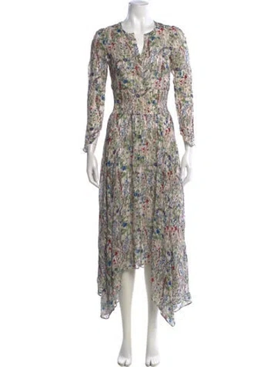 Pre-owned Maje Floral Print Midi Length Dress