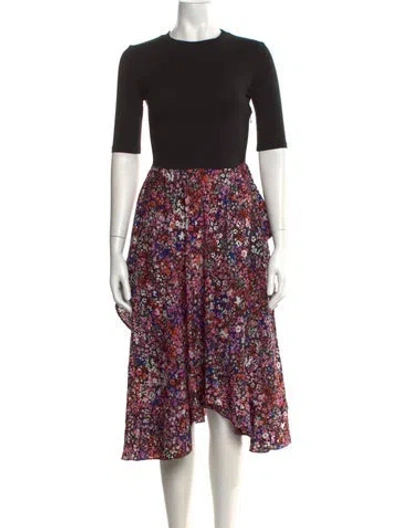 Pre-owned Maje Floral Print Midi Length Dress In Multi
