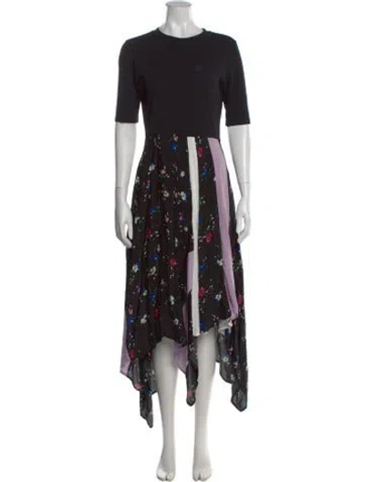 Pre-owned Maje Floral Print Midi Length Dress In Multi
