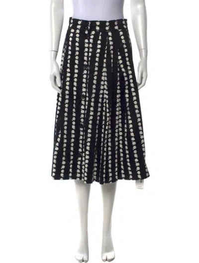 Pre-owned Maje Floral Print Midi Length Skirt In Black