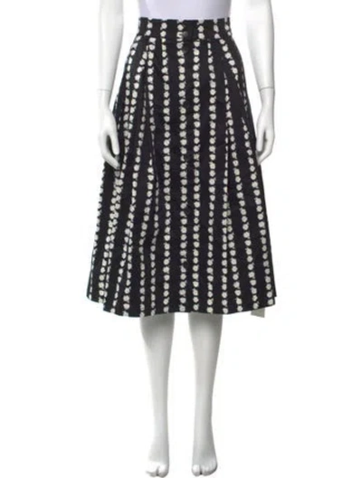 Pre-owned Maje Floral Print Midi Length Skirt In Black