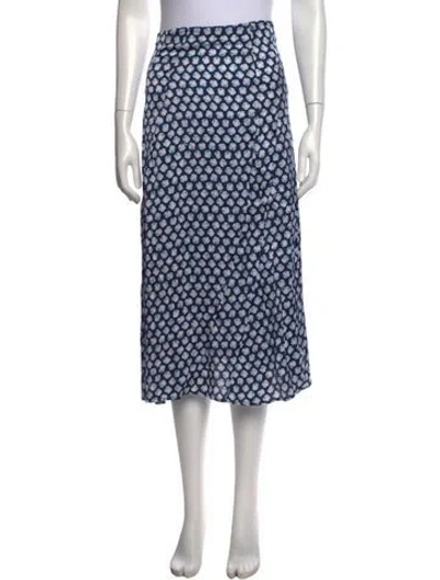 Pre-owned Maje Floral Print Midi Length Skirt In Blue