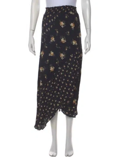 Pre-owned Maje Floral Print Midi Length Skirt In Multi