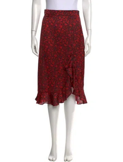 Pre-owned Maje Floral Print Midi Length Skirt In Multi