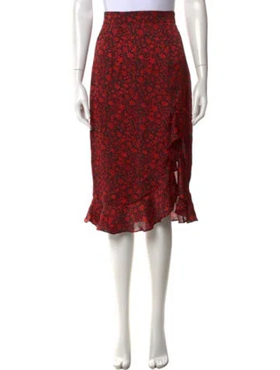 Pre-owned Maje Floral Print Midi Length Skirt In Multi