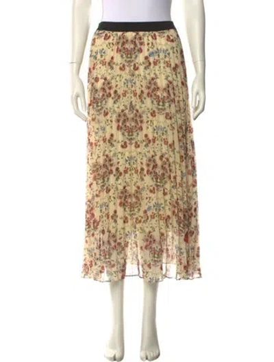 Pre-owned Maje Floral Print Midi Length Skirt In Neutral