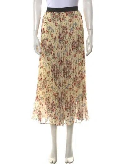 Pre-owned Maje Floral Print Midi Length Skirt In Neutral