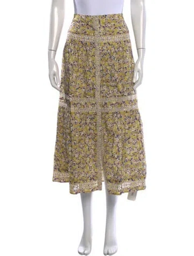 Pre-owned Maje Floral Print Midi Length Skirt W/ Tags In Black