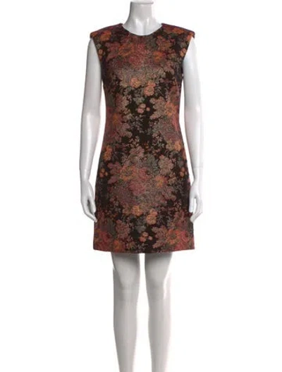 Pre-owned Maje Floral Print Mini Dress In Black