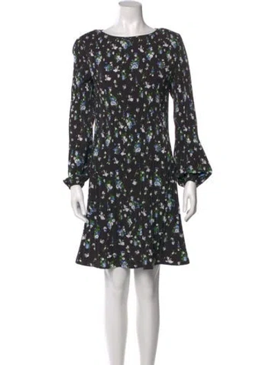 Pre-owned Maje Floral Print Mini Dress In Black