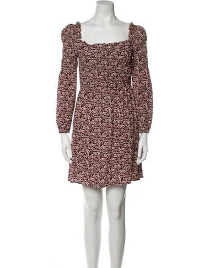 Pre-owned Maje Floral Print Mini Dress In Black