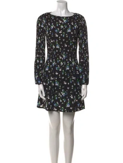 Pre-owned Maje Floral Print Mini Dress In Black