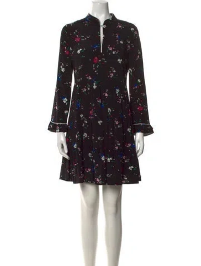 Pre-owned Maje Floral Print Mini Dress In Black