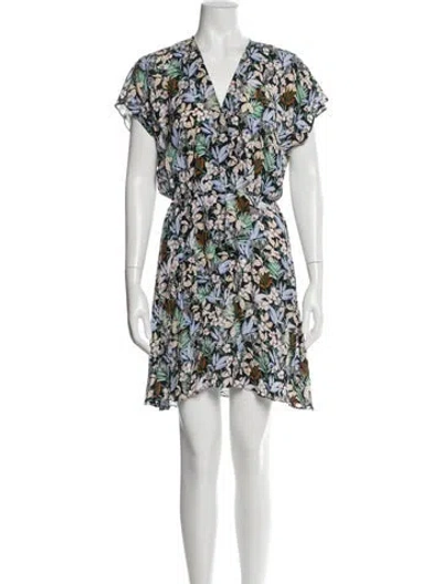 Pre-owned Maje Floral Print Mini Dress In Black