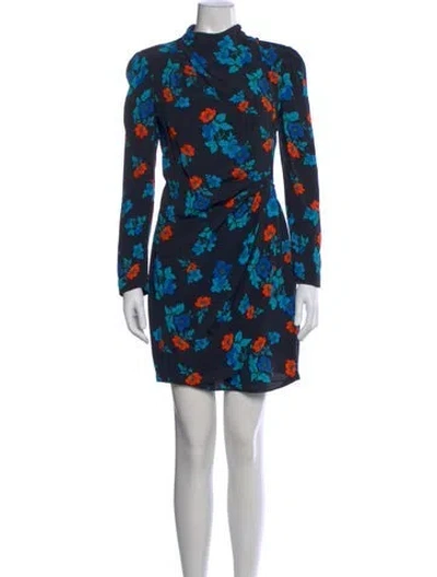 Pre-owned Maje Floral Print Mini Dress In Black