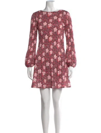 Pre-owned Maje Floral Print Mini Dress In Black