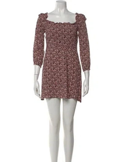 Pre-owned Maje Floral Print Mini Dress In Black