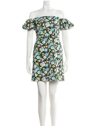 Pre-owned Maje Floral Print Mini Dress In Black