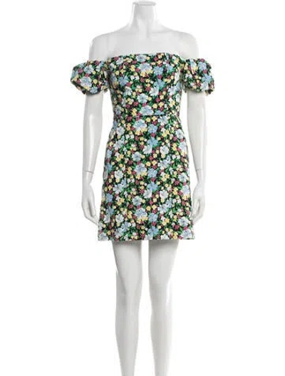 Pre-owned Maje Floral Print Mini Dress In Black