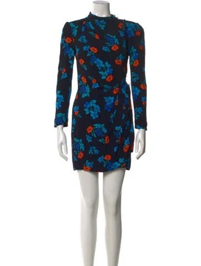Pre-owned Maje Floral Print Mini Dress In Black