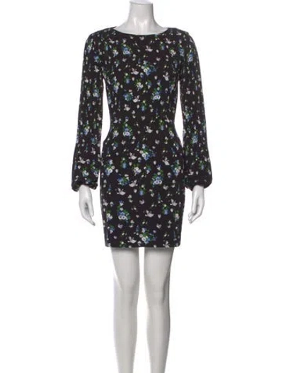Pre-owned Maje Floral Print Mini Dress In Black