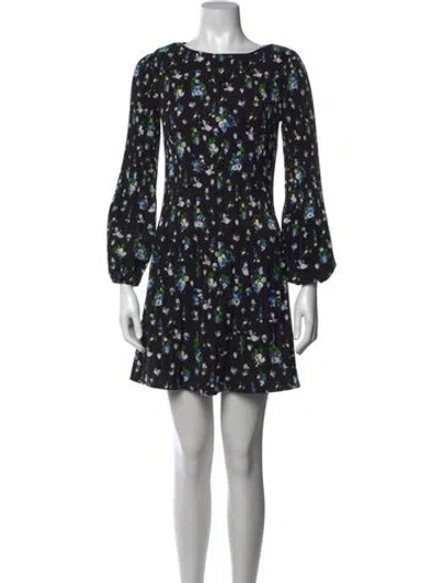 Pre-owned Maje Floral Print Mini Dress In Black