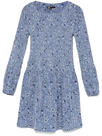 Maje Floral-print Mini Dress In Blue