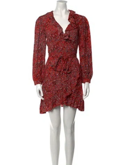 Pre-owned Maje Floral Print Mini Dress In Blue