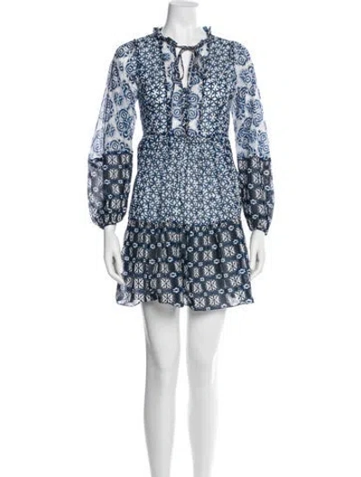 Pre-owned Maje Floral Print Mini Dress In Blue