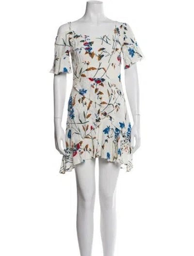 Pre-owned Maje Floral Print Mini Dress In Blue