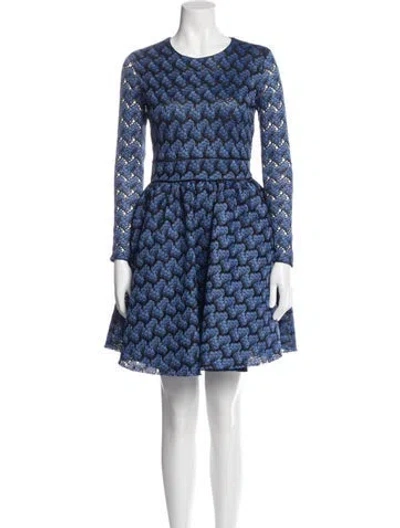 Pre-owned Maje Floral Print Mini Dress In Blue