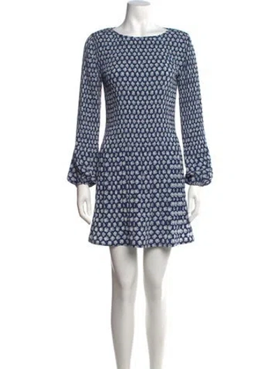 Pre-owned Maje Floral Print Mini Dress In Blue