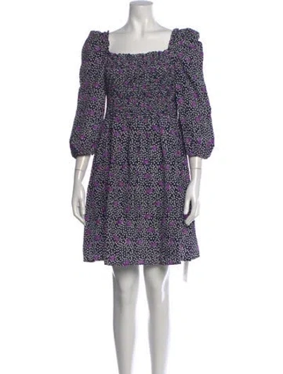 Pre-owned Maje Floral Print Mini Dress In Blue/purple/white