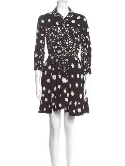Pre-owned Maje Floral Print Mini Dress In Gray