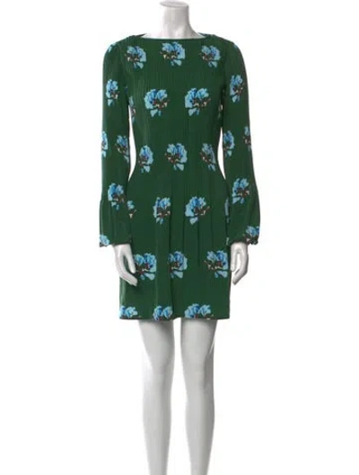 Pre-owned Maje Floral Print Mini Dress In Green