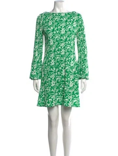 Pre-owned Maje Floral Print Mini Dress In Green