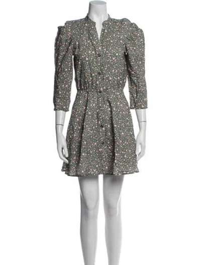 Pre-owned Maje Floral Print Mini Dress In Green
