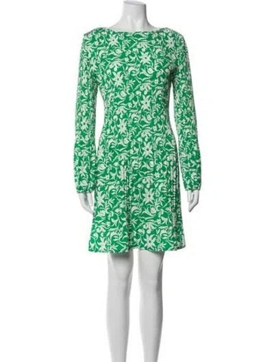 Pre-owned Maje Floral Print Mini Dress In Green