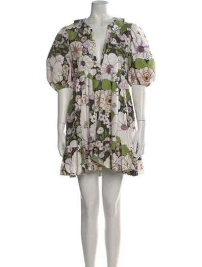 Pre-owned Maje Floral Print Mini Dress In Multi