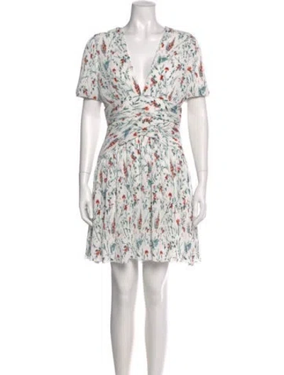 Pre-owned Maje Floral Print Mini Dress In Neutral