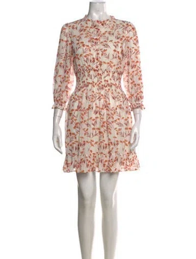 Pre-owned Maje Floral Print Mini Dress In Neutral
