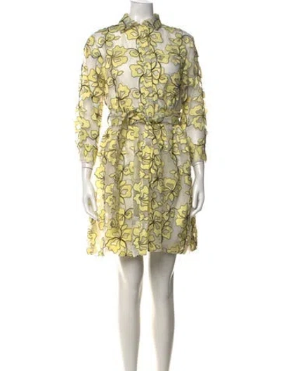 Pre-owned Maje Floral Print Mini Dress In Neutrals
